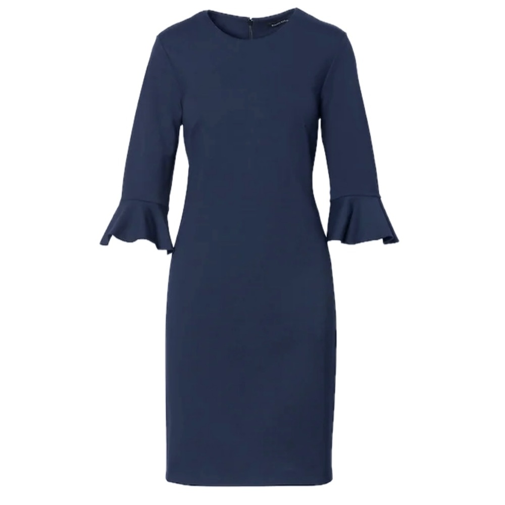 Banana Republic Ponte Flutter-Sleeve Sheath Dress Navy Size 12